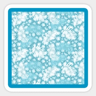 Light Blue Animal Print Palms Sticker